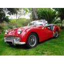 Triumph TR3 Cabriolet rouge 1957