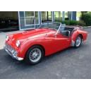 Triumph Cabriolet TR3 rouge 1960